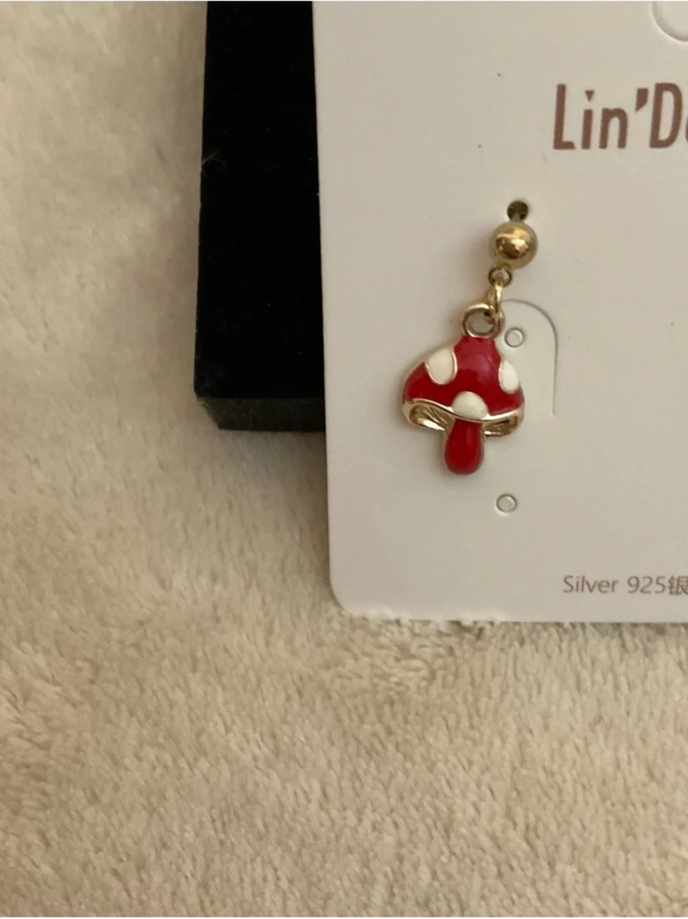 Fashion Jewelry Kids Red Mushroom & Brown Bear Drop Earrings